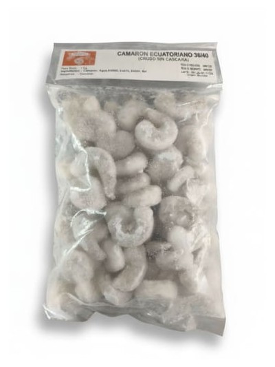 Camarón 36/40, ecuatoriano, 1 kilo.