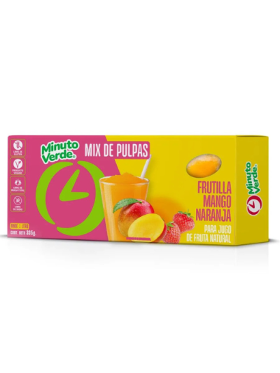 Pulpa Mix de Frutilla, Mango y Naranja– Mezcla lista para usar.