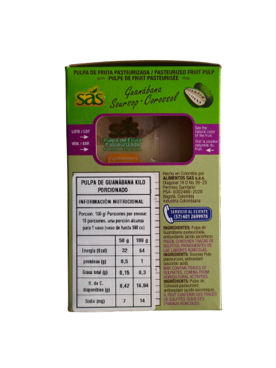 Pulpa de Guanábana Pura Congelada – Cremosa y Saludable